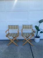 Pair of PIER 1 IMPORTS 100% Cotton Director Chairs