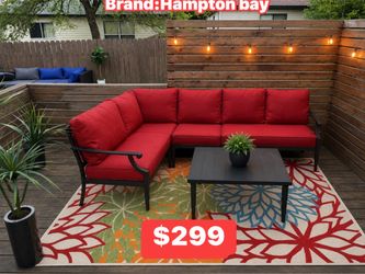 Hampton Bay Outdoor Sectional Sofa Set with Coffee Table