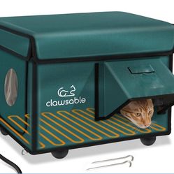 Indoor & Outdoor Heated Cat House With Escape Door