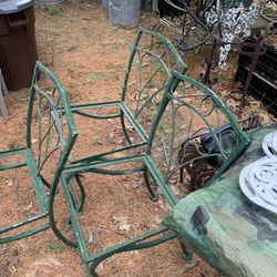 3 Wrought iron  Chairs
