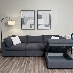 50% OFF New In Box Cloud Modular Sectional 4 Piece FREE DELIVERY Dark Gray Grey Couch Sofa