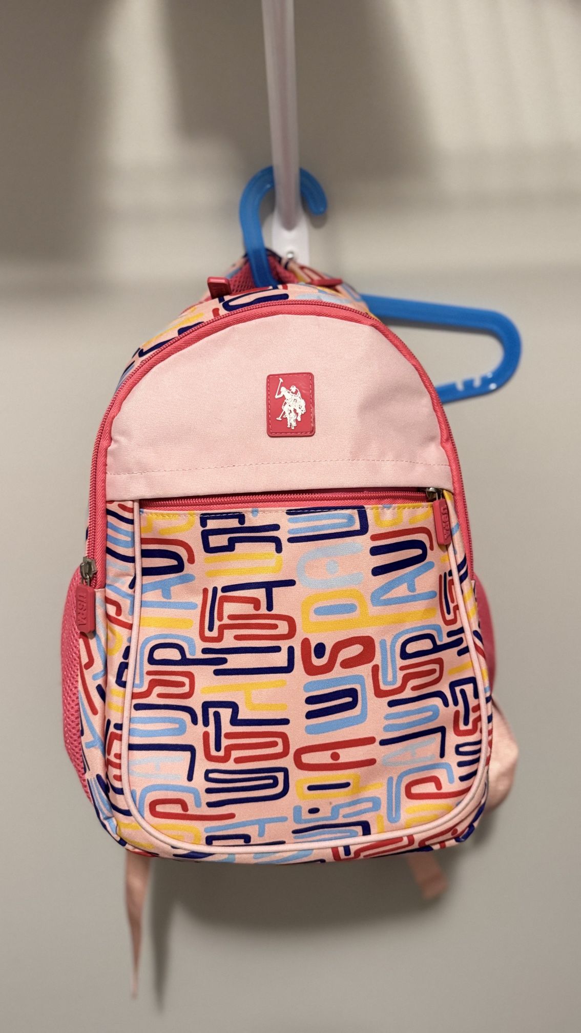 U.S. Polo Pink Written School Bag PLÇAN23273