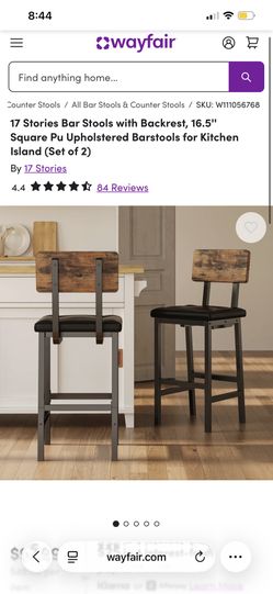  Bar Stools with Backrest