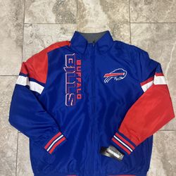 NFL Buffalo Bills Reversible Lined Hooded Full Zip Jacket  Coat Stitched Sz XL