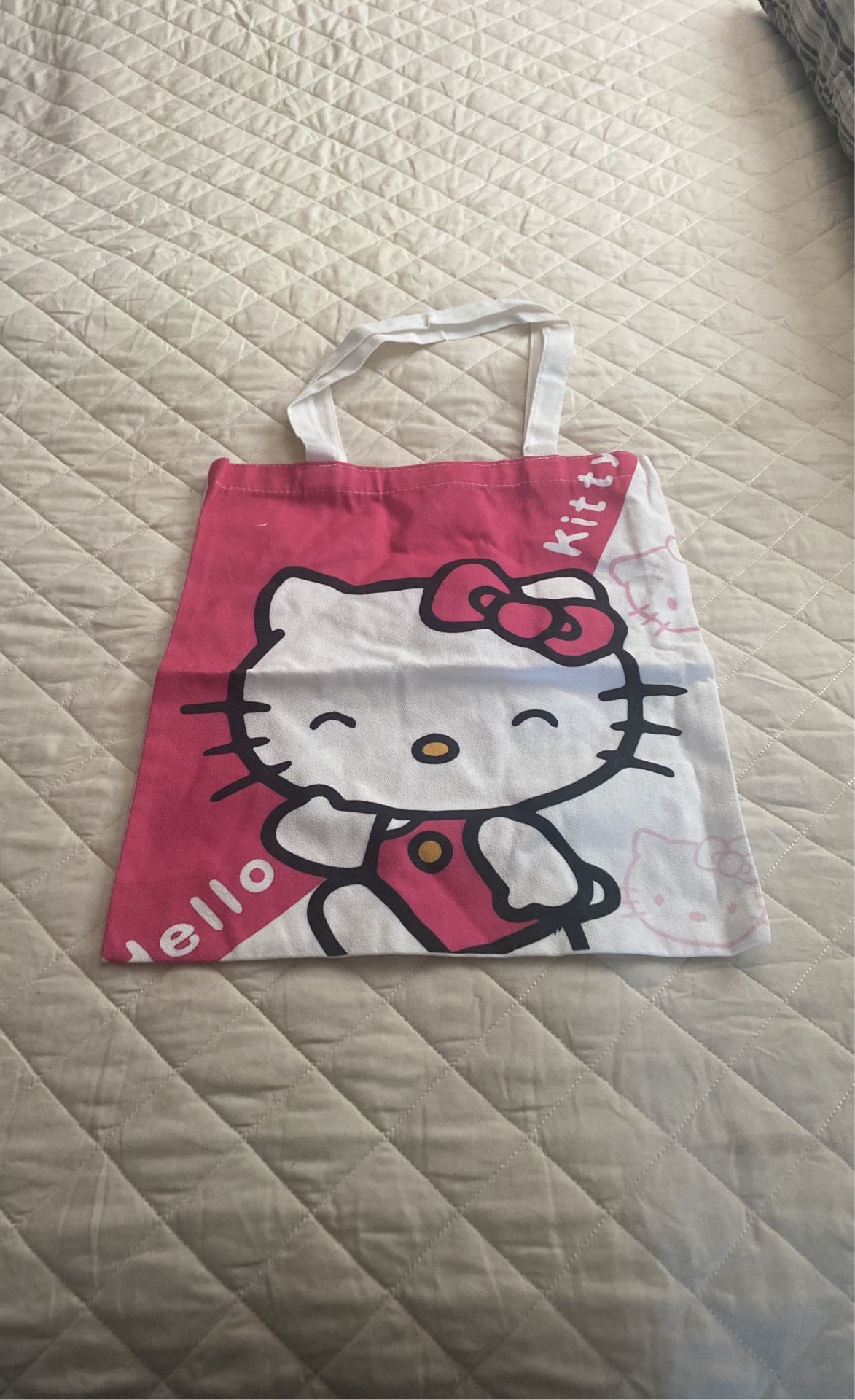 Hello Kitty Canvas Tote Bag !! Bolsa De Manta De Hello Kitty