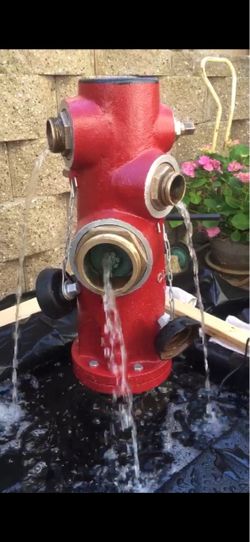 Red Fire Hydrant Water Fountain