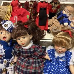 Vintage Mixed Porcelain Dolls Way Out Kids , Irma Gheduzzi And Foreign Dolls Over 20 Dolls