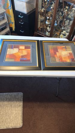 Abstract Prints pair of Nancy Ortenstone