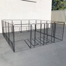 New $270 Large 10x10 FT Heavy Duty 48” Tall 16-Panel Pet Playpen Dog Crate Kennel Exercise Cage Fence