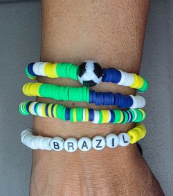 Set of 4 Brazil bracelets.  Handmade
