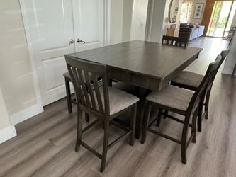 Counter Height Dining Table set in dark grey
