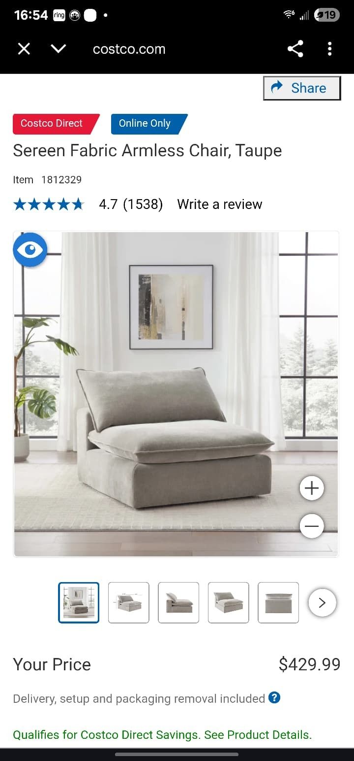 Sereen 2-piece Fabric Modular Chairs 