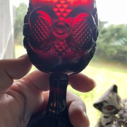 vintage Avon Cape Cod Collection Small ruby red sherry /water glass  🍷 