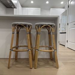 30” Alastair Rattan bar stools Set Of 2 