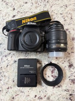 Nikon D3200 DSLR Camera + Nikon 18-55 mm Lens + 32 GB card + Charger/Battery/Filter