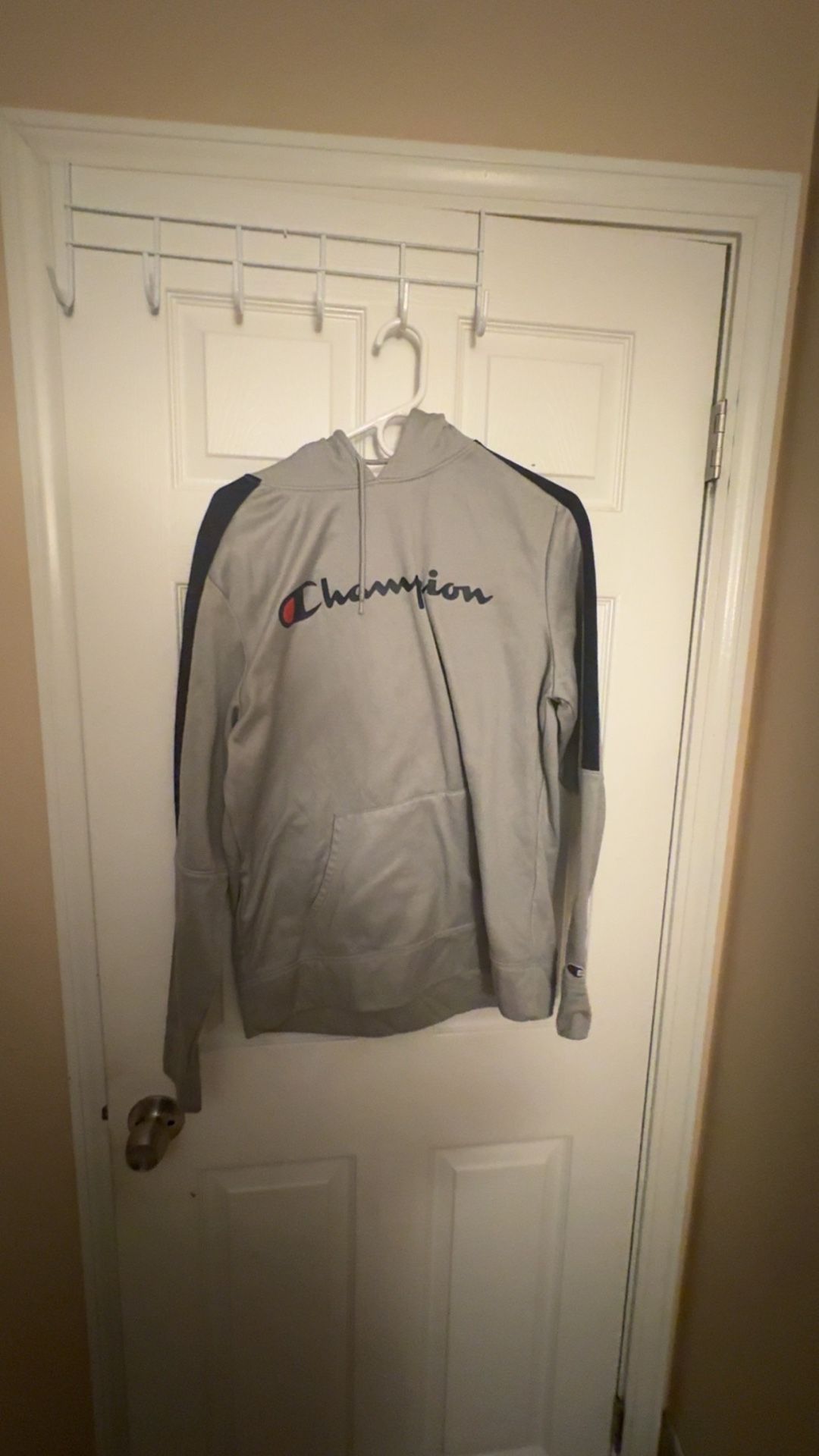 Grey And Blue Champion Hoodie