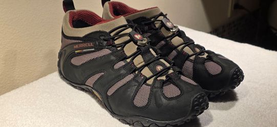 Merrell Chameleon II Stretch Hiking Shoes Men's Size 12 Black/Tan Vibram 82507