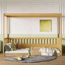 Twin Bed Frame With Canopy Rails