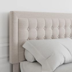 Tufted Upholstered Platform Adjustable King Size Bedframe