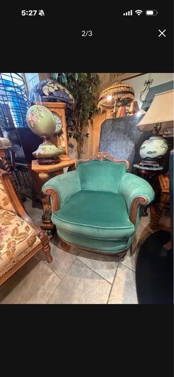 Beautiful Antique velvet Club Chair