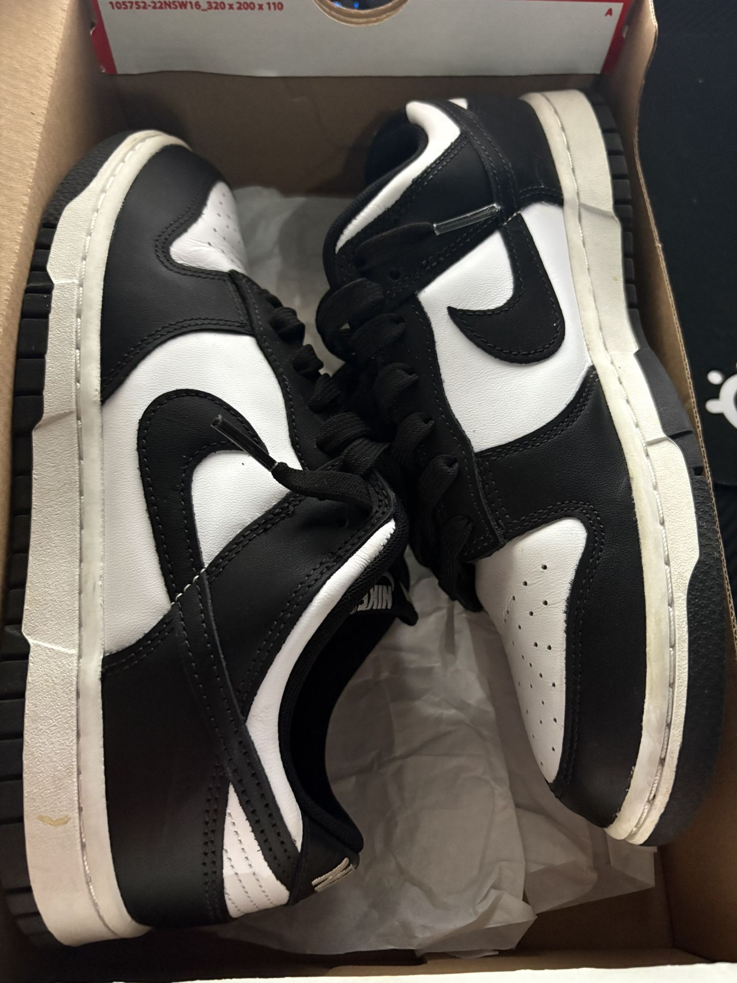 Nike Dunk Low ‘Black White’ Size 8