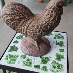 Vintage Cast Iron Rooster Garden Decor
