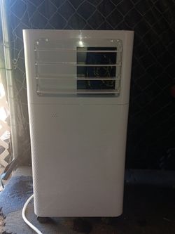 White Portable Air Conditioner on Wheels