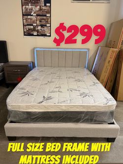 Queen size bed frame with mattress included