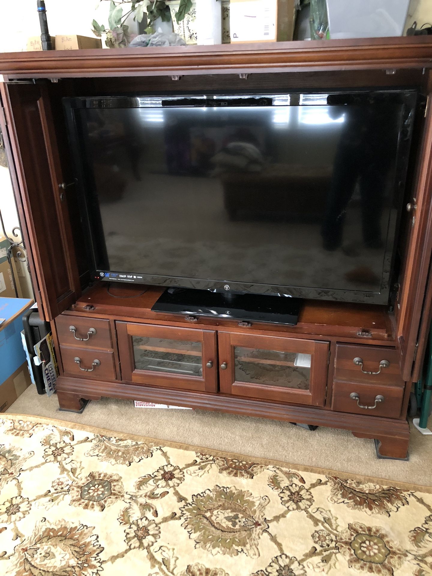 Real Wood TV Entertainment Console