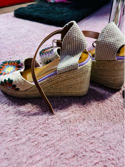 Crochet Espadrille Wedge Sandals