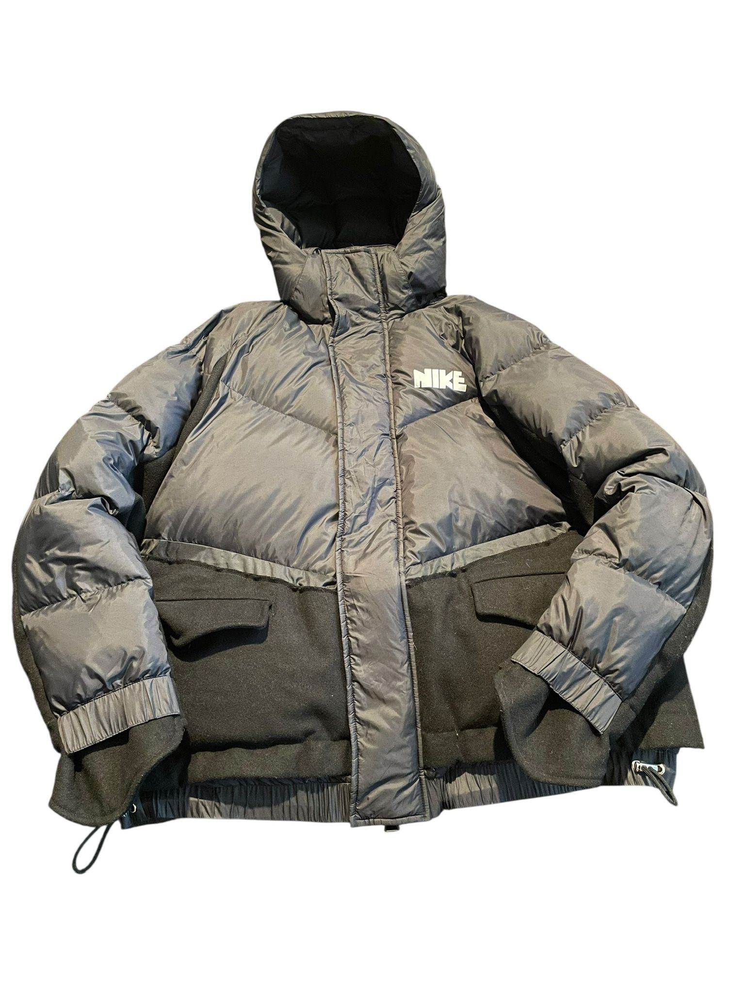 Nike Sacai Mens Large Black Puffer Jacket