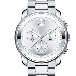 Movado Silver Chronograph Watch Mens Watch