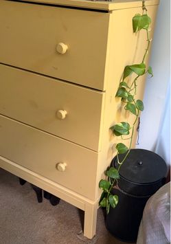 Yellow wooden dresser