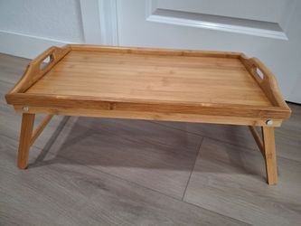 Bamboo Holding Tray Table for Breakfast