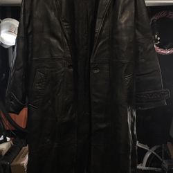 Mens Full Length Early 90’s Vintage Leather Jacket