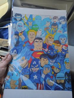 11x17 Marvel DC Anime Justice League Avengers Fan Art Batman Superman Spiderman