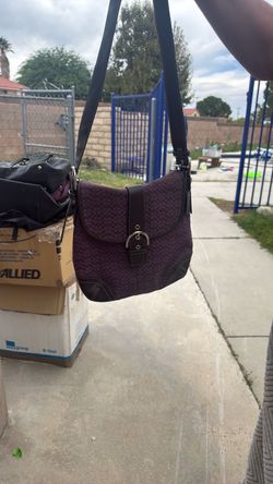 Coach Signature C Monogram Shoulder Bag - New Women | Color: purple/brown