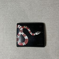 Gucci Snake Black Leather Wallet 