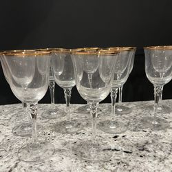 Gold Rim Wine Glasses 