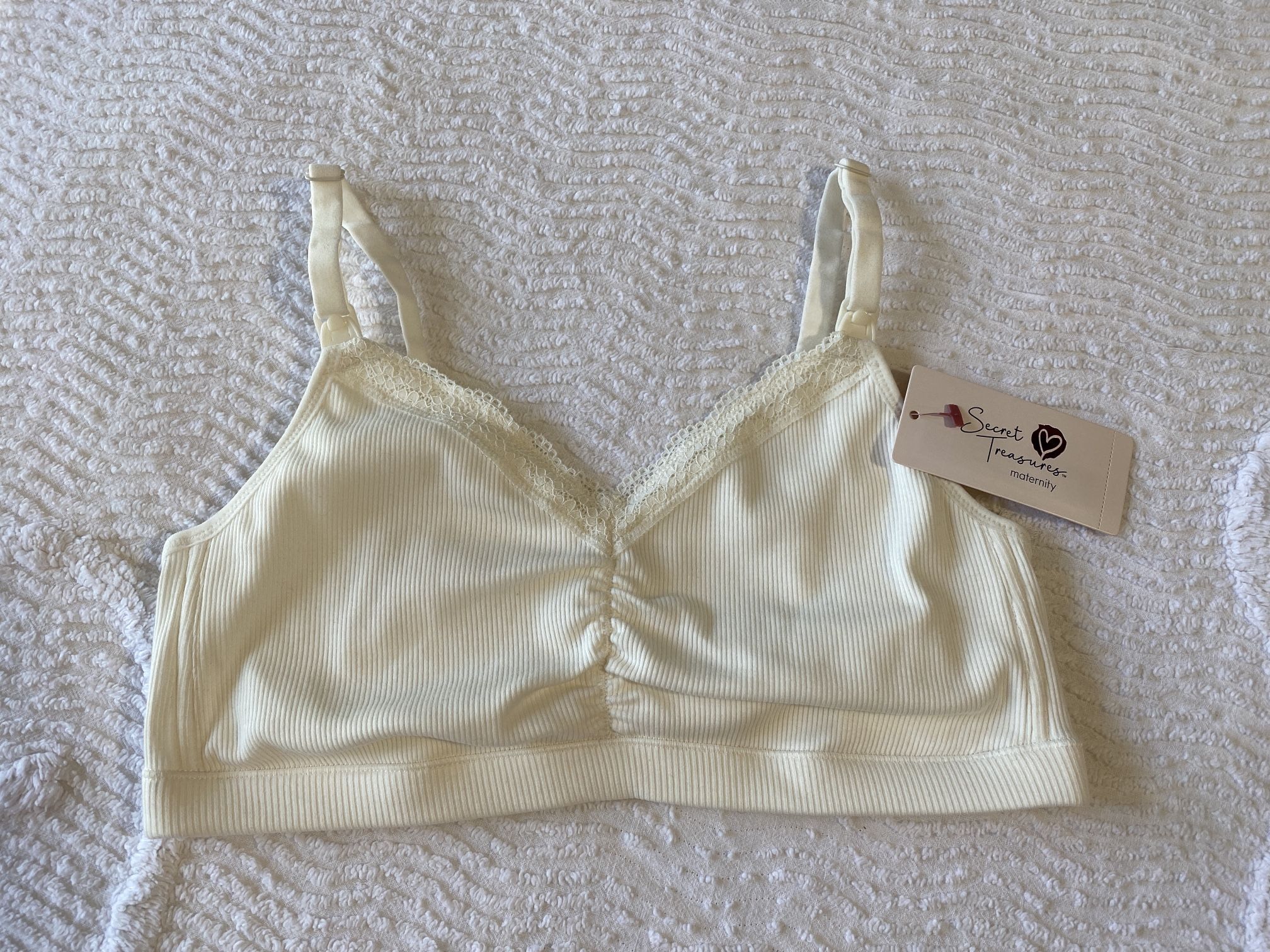 Secret Treasures Ivory Colored Nursing Bra - Size L (see sizing guide) -  NWT for Sale in Ponca City, OK - OfferUp