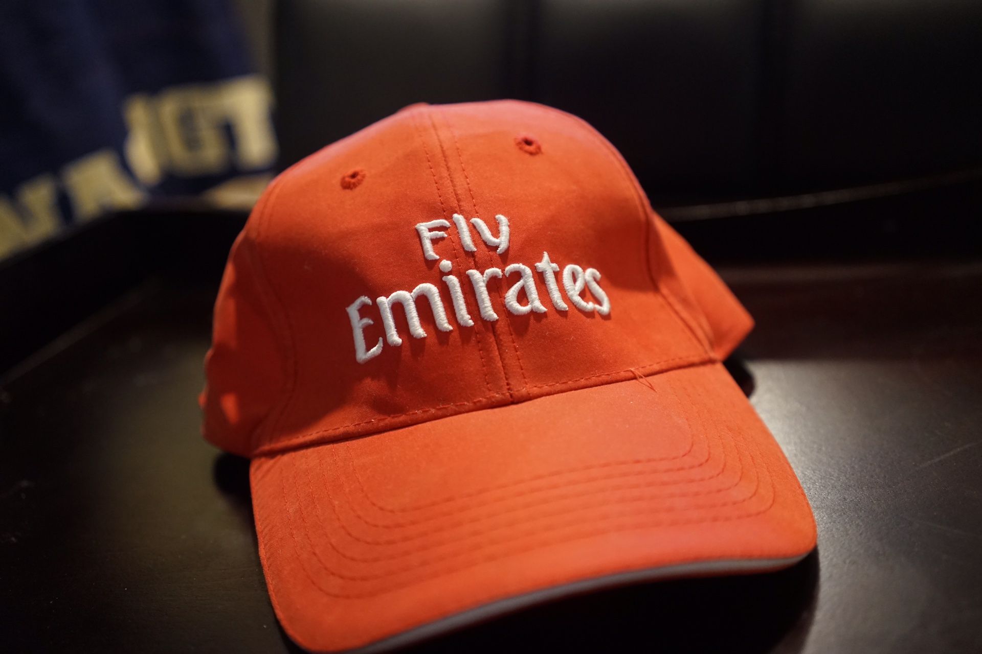 Fly Emirates airlines hat in red tennis hat arsenal hat