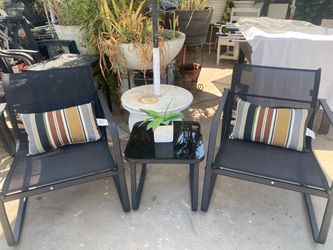 Costway 3 piece patio conversation set with black