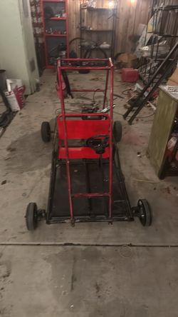 Red and Black Go-Kart Frame with Wheels