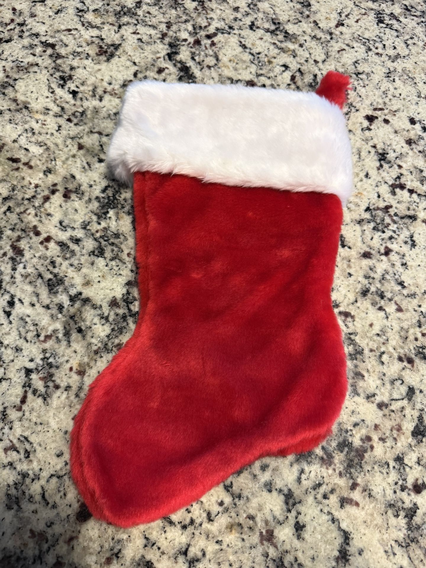 PLUSH RED & WHITE CHRISTMAS STOCKING