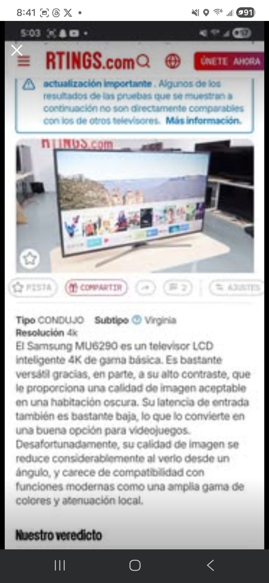 TV Samsung 55"