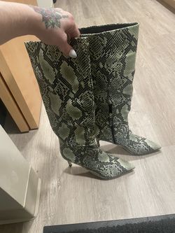 Nine West Snake Skin Stiletto Boots 