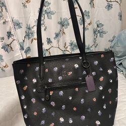 Coach Black Floral Handbag