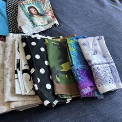 Various Fabric. Great For Making Scrunchies Or Other Sewing Projects.