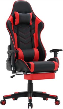 Gaming Chair with Footrest – Reclining Computer Chair (Red/Black)