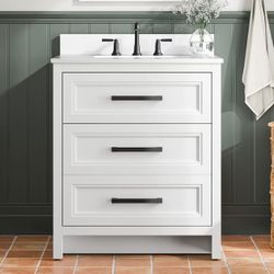 Brand New 30 inch White Single Sink Bathroom Vanity